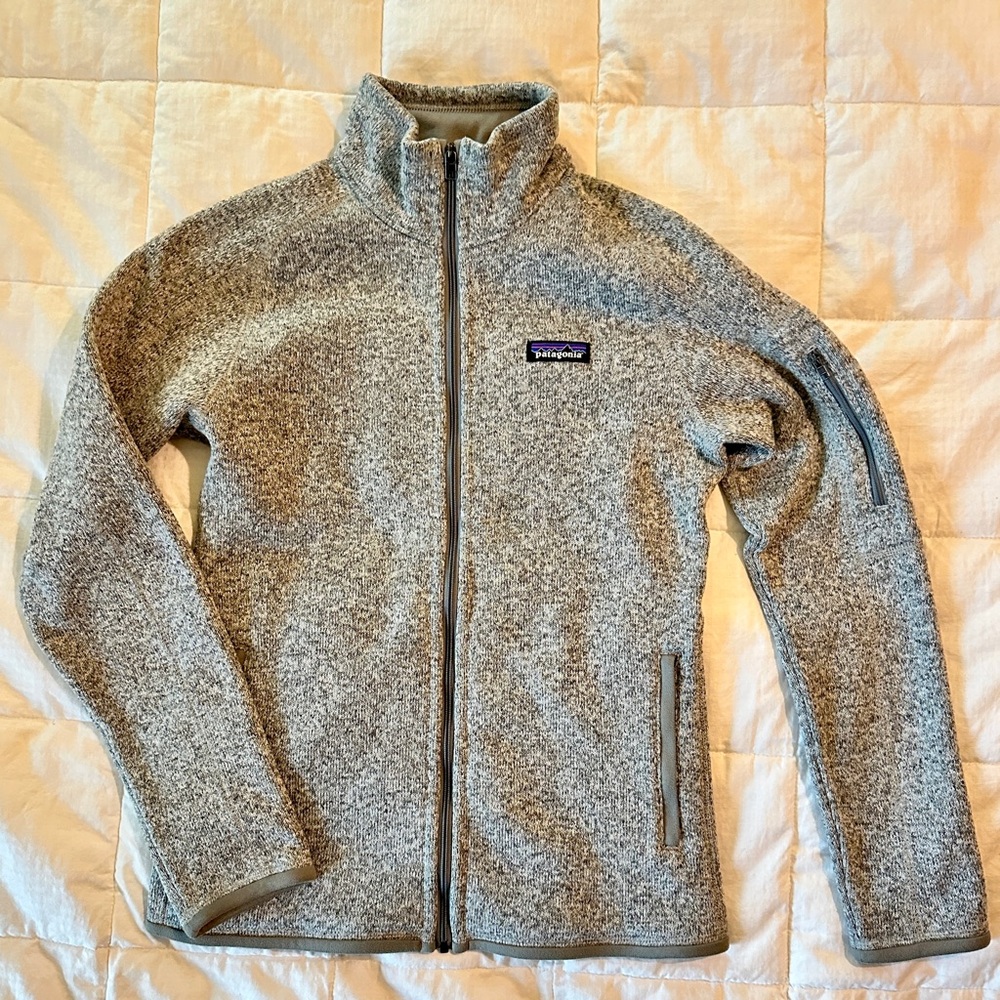 Patagonia Women’s Small Heather Gray/White Birch Better Sweater Full Zip Jacket